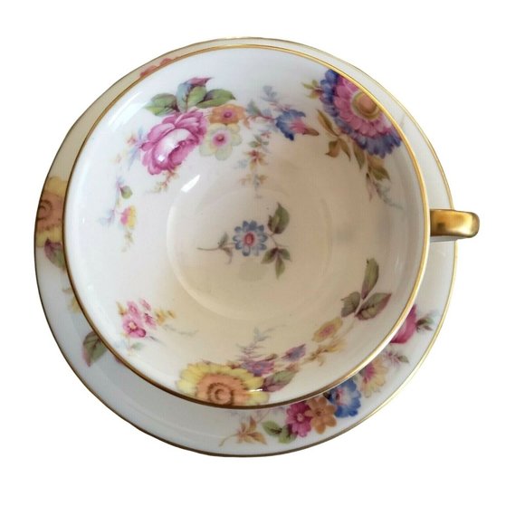 Castleton China USA Sunnybrooke Footed Cup and Saucer Set Vintage 1950s - Picture 2 of 12